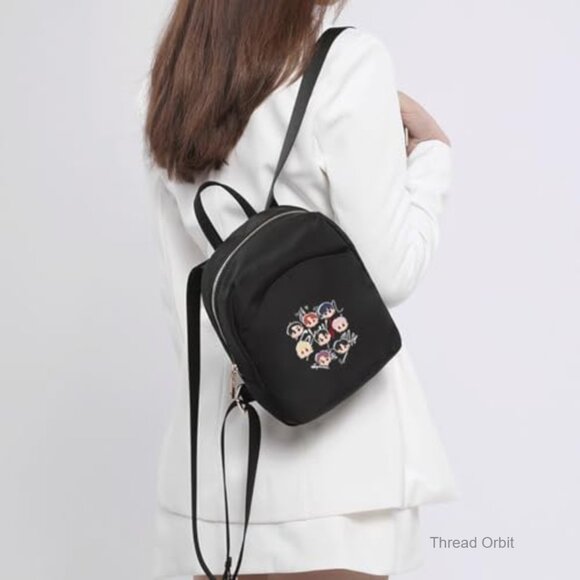 Minimalist Nylon Mini Backpack, Lightweight Travel Daypack with Adjustable main image 5